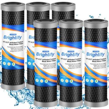 Imagem de Filtro de água Brightify 10x2,5, 5 mícrons de carbono, pacote com 6