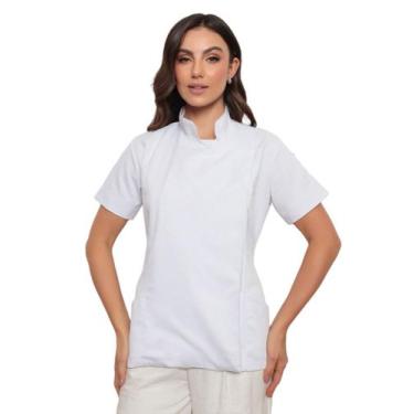 Imagem de Dolma Feminina Elen em Sarja com elastano Branco - gardenia jalecos, P