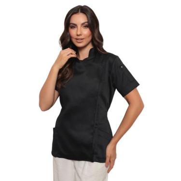 Imagem de Dolma Feminina Elen em Sarja com elastano Preto - gardenia  jalecos, G