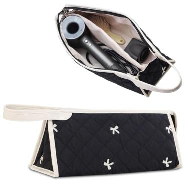 Imagem de GISMTR Estojo de viagem acolchoado compatível com Dyson Airwrap & Shark Flexstyle, bolsa de armazenamento floral de algodão para secador de cabelo e acessórios Dyson, organizador portátil bonito com