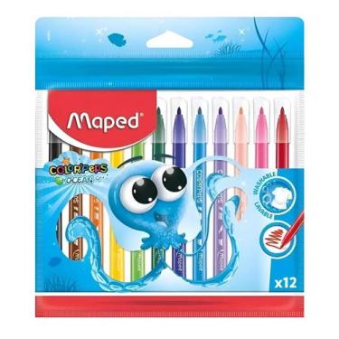 Imagem de Caneta hidrocor c/12 hidrográfica maped colorpeps ocean