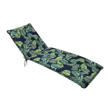 Imagem de Elehealthy Almofada de espreguiçadeira para ambientes externos 196 x 59 x 6 cm, almofadas de substituição à prova d'água para móveis de pátio ao ar livre, sala de piscina