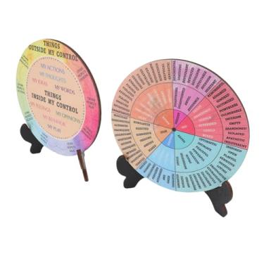 Imagem de Dioche Gráfico de Emoções Roda de Sentimentos, Madeira de Choupo Premium, Pvc, Durável, Decoração de Mesa para Escritórios, Quartos, Salas de Estar