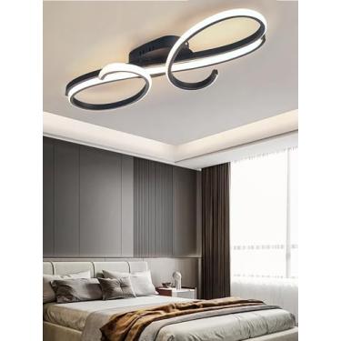Imagem de Luminária de teto LED criativa e regulável para sala de estar com controle remoto. Luminária de teto LED de baixo consumo para ambientes internos, ideal para quarto, quarto infantil e sala d