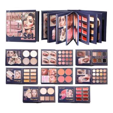 Imagem de Paleta De Sombras - Cor De Lábios Em Pó Mate E Cintilante De Longa Duração,Com Iluminador E Sombra Para Olhos | Para Rosto Olhos Lábios Dos Namorados Casamento Festas Viagem Para Mulheres E Meninas