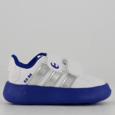 Imagem de Tênis Adidas Grand Court Star Wars Droids R2-D2 Infantil Branco e Azul-Unissex
