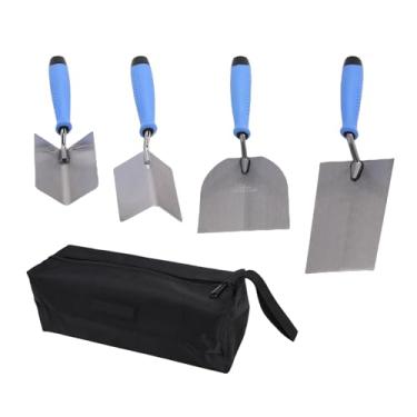 Imagem de Fockety Conjunto de Ferramentas para Drywall, Kit de Ferramentas para Assentamento de Ladrilhos de 5 Unidades Conjunto de para Alvenaria Espátula de Canto para Drywall Com