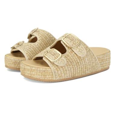 Imagem de MICIFA Sandálias Plataforma De Ráfia Para Mulheres, Sandálias De Praia De Verão, Sandálias Confortáveis De Palha Trançada, Sapatos Casuais, Sapatos Com Tira De Fivela Ajustável
