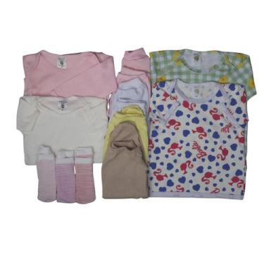 Imagem de Kit C/11 Peças Roupas De Bebê Maternidade Camiseta + Mijão - Tanran Ba