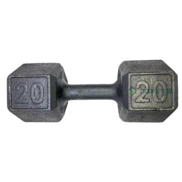 Imagem de Dumbell Sextavado de Ferro Fundido Pintado - 20 Kg - BOX INGÁ