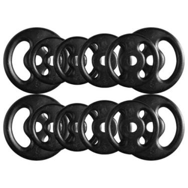 Imagem de Combo com 12 Anilhas de Ferro Fundido - 40 Kg - BOX INGÁ