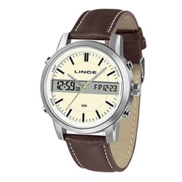 Imagem de Relógio Lince Masculino Anadigi MAC4489L B1NB Pulseira Couro-Masculino