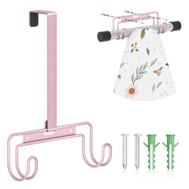Imagem de Suporte para tábua de passar sobre a porta e parede com gancho removível, suporte de tábua de passar a ferro de metal organizador rack de parede para forma de Y e T (ouro rosa)