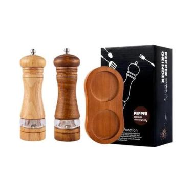 Imagem de Moedor De Pimenta Manual Com Núcleo De Acrílico, Borracha, Madeira E C