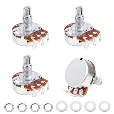 Imagem de Banworks Alumínio A500K+B500K M8 Potenciômetros Métricos 2A2B 18-Spline Split Long Shaft (comprimento 18 mm) Áudio e Linear Taper Potenciômetros para Epiphone Les Paul LP/SG Squier Strat/Tele JT/XNQ