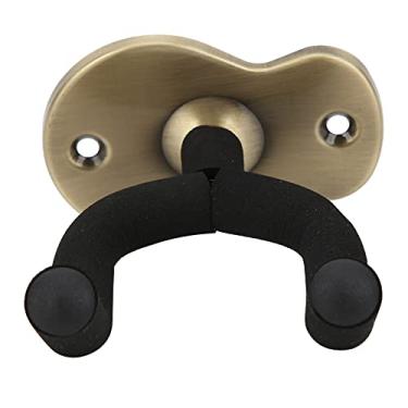 Imagem de RiToEasysports Suporte de Parede para Guitarra, Suporte de Cabide de Parede para Guitarra de Aço Com Capa de Esponja para Armazenamento e Exibição de Instrumentos de Cordas de Bandolim Baixo (Bronze)