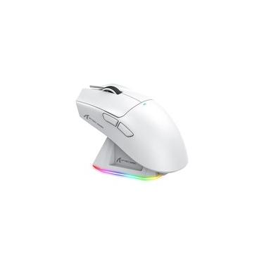 Imagem de Mouse Gamer sem Fio Attack Shark X11 com Base de Carregamento Magnético RGB, Tri-Mode, 22.000 DPI, Sensor Óptico PAW3311, 5 Botões - Branco