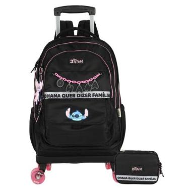 Imagem de Kit Escolar Lilo Stitch Mochila 4 Roda + Estojo box Original - Luxcel,