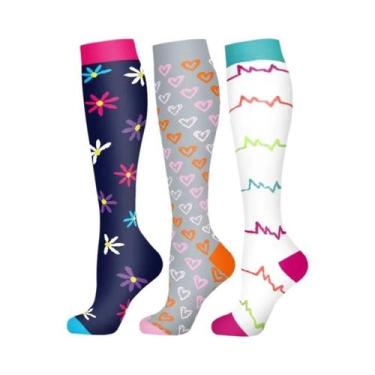 Imagem de Meias De Compressão Masculinas 3 a 6 Pares Para Esportes Ao Ar Livre, 