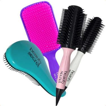 Imagem de KIT Escovas alisamento Raquete e Magica Azul Beauty Secret