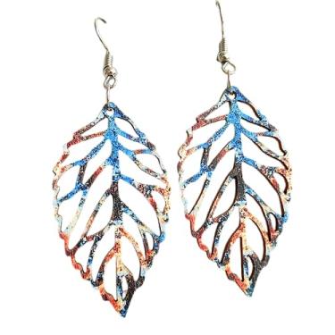 Imagem de Brincos de gota de folha de madeira natureza folhas de palmeira de madeira para mulheres meninas feitos à mão leve boêmia verão planta tropical joias étnicas, Madeira, madeira