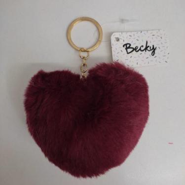 Imagem de Chaveiro de Coração Fofo Macio Pingente Pompom  Bolsa 8cm - Becky, Vin