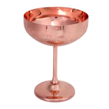 Imagem de Taça de vidro de metal gravada bar festa copo de vinho tinto copos decorativos aço inoxidável 304 (estilo s)