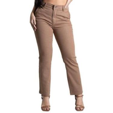 Imagem de Calça Sarja Sawary Reta - 276915 - Bege capuccino 46-Feminino