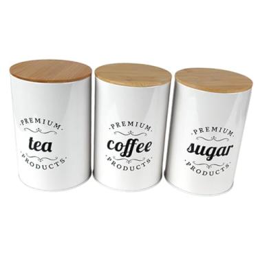 Imagem de Baoblaze Recipiente para café, chá e açúcar, pote para armazenamento de alimentos, organizador decorativo, garrafas herméticas, acessório para decoração de, Branco