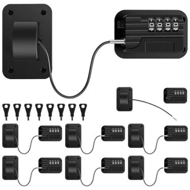 Imagem de 6/8 fechaduras de geladeira, trava de geladeira preta, travas de porta de freezer sem chave para crianças pequenas e crianças, porta dupla, porta francesa, freezer vertical, armários, gavetas, forno