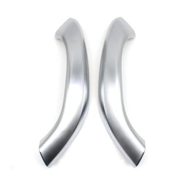 Imagem de Compatível com bmw x1 x2 f48 f49 f39 2016-2020 preto bege acessórios do carro esquerda direita maçaneta da porta interior substituição do painel de cobertura exterior substituição(Silver 2pcs set)