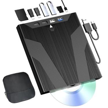 Imagem de juwuoi Leitor de discos Blu-ray externos, leitor de CD/DVD, leitura/gravação, compatível com Bluray, Windows Mac OS USB 3.0 e leitor de Blu-ray de DVD tipo C para PC e laptop