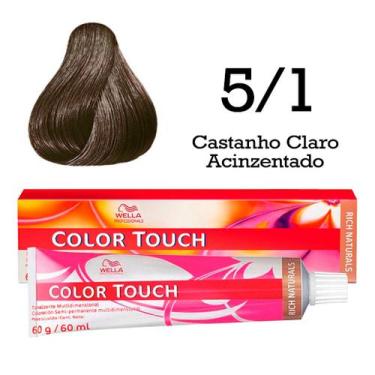 Imagem de Tonalizante Color Touch 5.1 Castanho Claro Acinzentado  Wella Professi