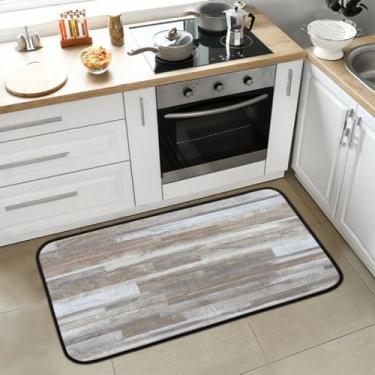 Imagem de Tapetes de cozinha, vintage, abstrata, madeira, super absorvente, tapete de cozinha, antiderrapante, confortável, tapete lavável para chão, casa, escritório, pia, sala de estar, decoração de