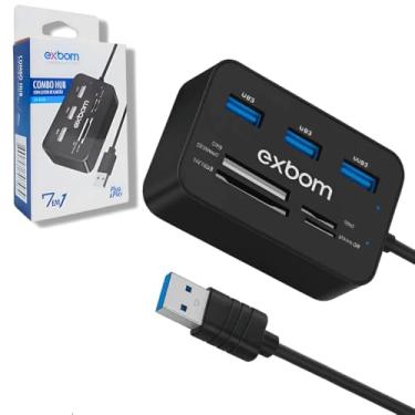 Imagem de Hub USB 7 em 1 com 3 Portas USB 2.0 e Leitor de Cartão MS/SD/MMC/Micro SD/M2, Pro Duo