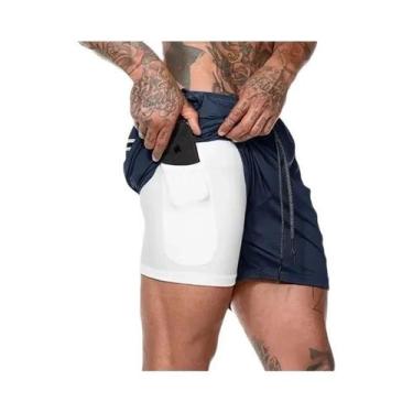 Imagem de Shorts De Verão Masculinos 2 Em 1 Com Compressão Dupla Camada, Roupas 