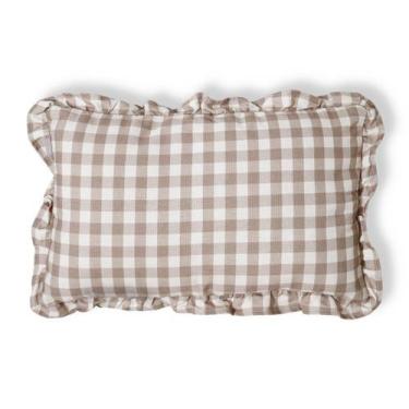 Imagem de Capa de Almofada Retangular Babados Vichy Elena Bege - Westwing Collec