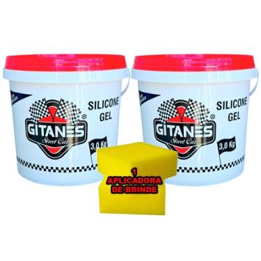 Imagem de Kit com 2 Baldes Silicone Automotivo + Aplicadora para Painel de Carro