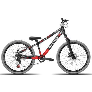 Imagem de Bicicleta aro 26 KOG Freeride Kit Single Pneus Flame, Preto, Vermelho 