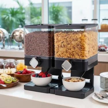 Imagem de Porta Cereais Dispenser Duplo Sucrilhos Granola Grãos Hotel - Yeet