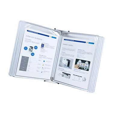 Imagem de Organizador de documentos para montagem na parede – Rack de exibição A4 com 10 painéis, sistema de apresentação montado na parede, suporte de consulta e catálogo, quadro de exibição branco para