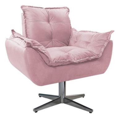 Imagem de Poltrona Opala Base Giratória de Metal Sintético - Amarena Móveis, Ros