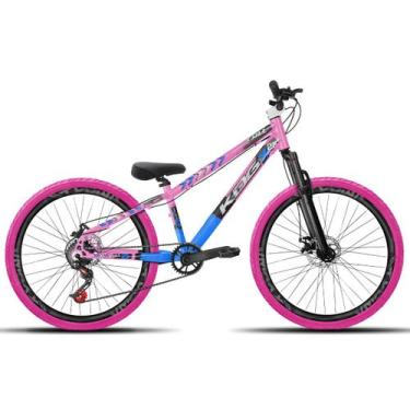 Imagem de Bicicleta aro 26 KOG Freeride, Rosa, Azul 5