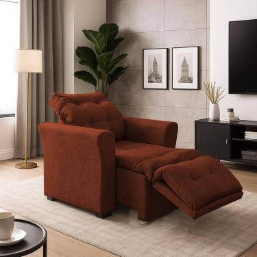 Imagem de Poltrona Cadeira Papai Mamãe Idoso Reclinável E Retrátil Bellagio TerraCota