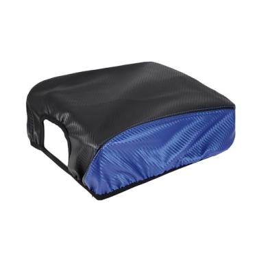 Imagem de REPAIROCK Tampa do apoio de braço da tampa do console central do carro para Ford F-150 2015-2020 protetor de braço protetor de braço de fibra de carbono couro sintético azul