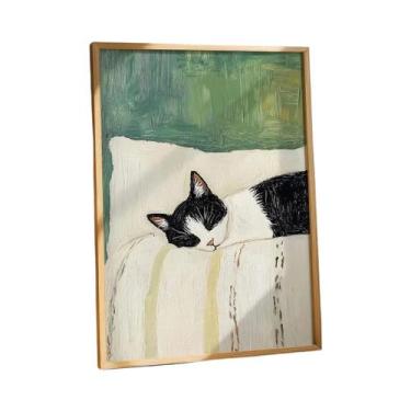 Imagem de Arte De Parede Gato Smoking Preto E Branco, Pôster Sem Moldura, Decora