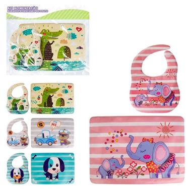 Imagem de Kit Babador e Descanso de Prato Infantil Protege a Mesa