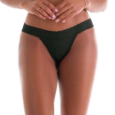 Imagem de Calcinha Fio Duplo com Renda Preto Zee Rucci, GG