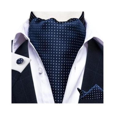 Imagem de Conjunto De Abotoaduras De Luxo Masculinas Ascot Com Lenço De Bolso Pa