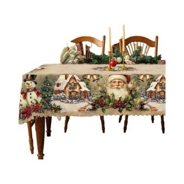 Imagem de Toalha De Mesa Retrô Com Estampa De Árvore De Natal, Vários Tamanhos, 